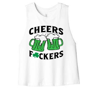 Cheers Fckers St Patricks Day Beer Ing Gift Women's Racerback Cropped Tank