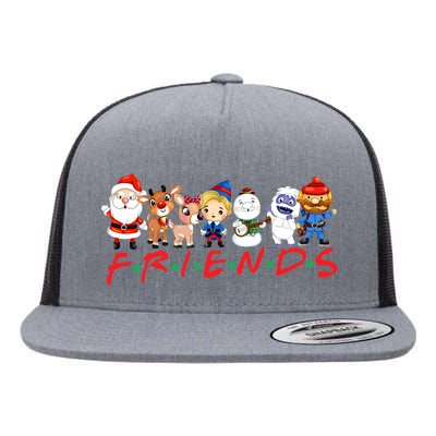 Christmas Friends Santa Rudolph Snowman Family Xmas Flat Bill Trucker Hat