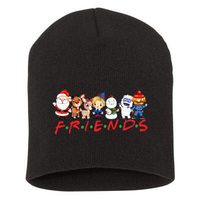 Christmas Friends Santa Rudolph Snowman Family Xmas Short Acrylic Beanie