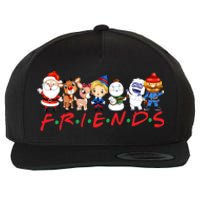 Christmas Friends Santa Rudolph Snowman Family Xmas Wool Snapback Cap