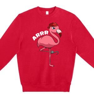 Caribbean Freebooter Sea Thief Girl Flamingo Pirate Premium Crewneck Sweatshirt