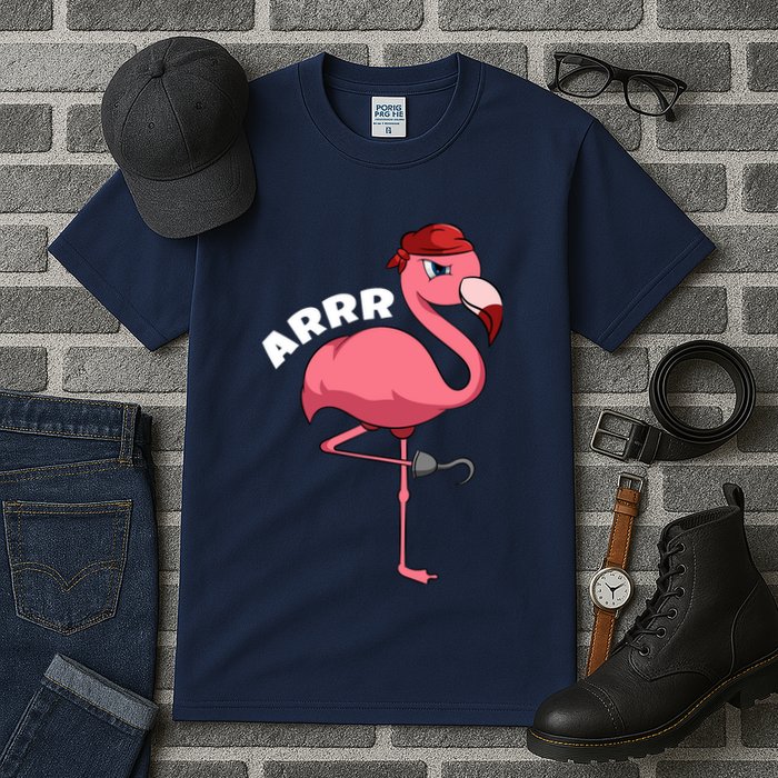 Caribbean Freebooter Sea Thief Girl Flamingo Pirate Tall T-Shirt