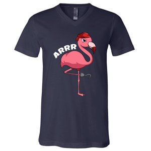 Caribbean Freebooter Sea Thief Girl Flamingo Pirate V-Neck T-Shirt