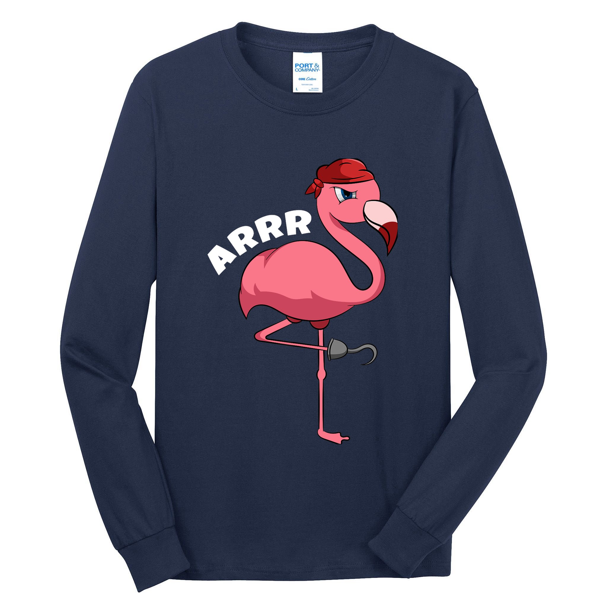 Caribbean Freebooter Sea Thief Girl Flamingo Pirate Tall Long Sleeve T-Shirt