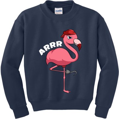 Caribbean Freebooter Sea Thief Girl Flamingo Pirate Kids Sweatshirt