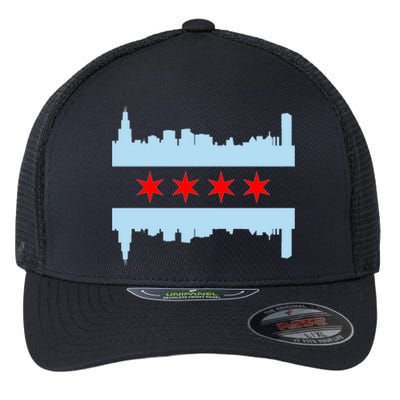 Chicago Flag Skyline Flexfit Unipanel Trucker Cap