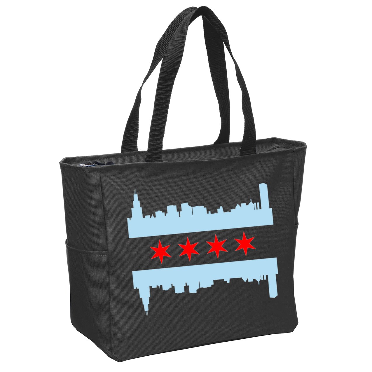 Chicago Flag Skyline Zip Tote Bag
