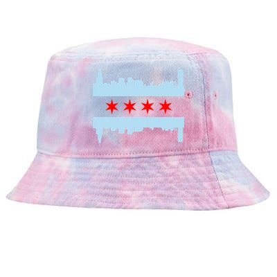 Chicago Flag Skyline Tie-Dyed Bucket Hat