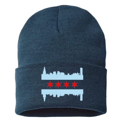 Chicago Flag Skyline Sustainable Knit Beanie