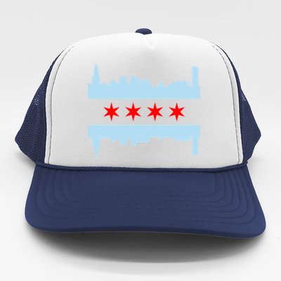 Chicago Flag Skyline Trucker Hat