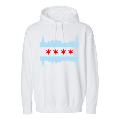 Chicago Flag Skyline Garment-Dyed Fleece Hoodie
