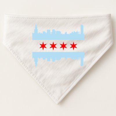 Chicago Flag Skyline USA-Made Doggie Bandana