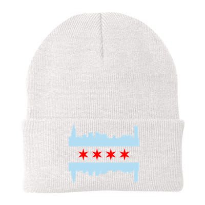 Chicago Flag Skyline Knit Cap Winter Beanie