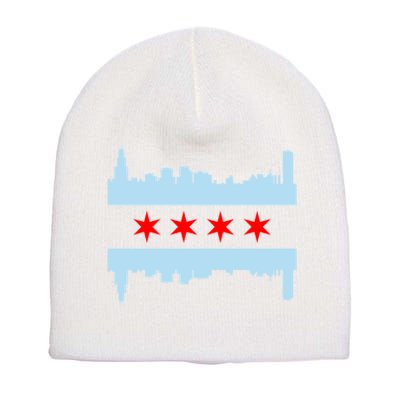 Chicago Flag Skyline Short Acrylic Beanie