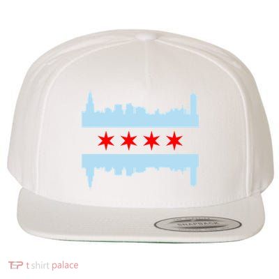 Chicago Flag Skyline Wool Snapback Cap