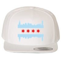 Chicago Flag Skyline Wool Snapback Cap