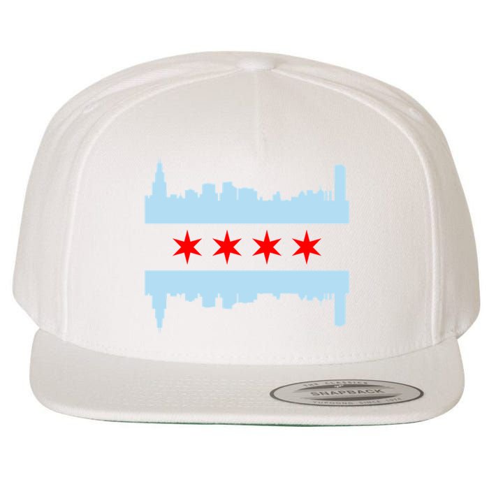 Chicago Flag Skyline Wool Snapback Cap