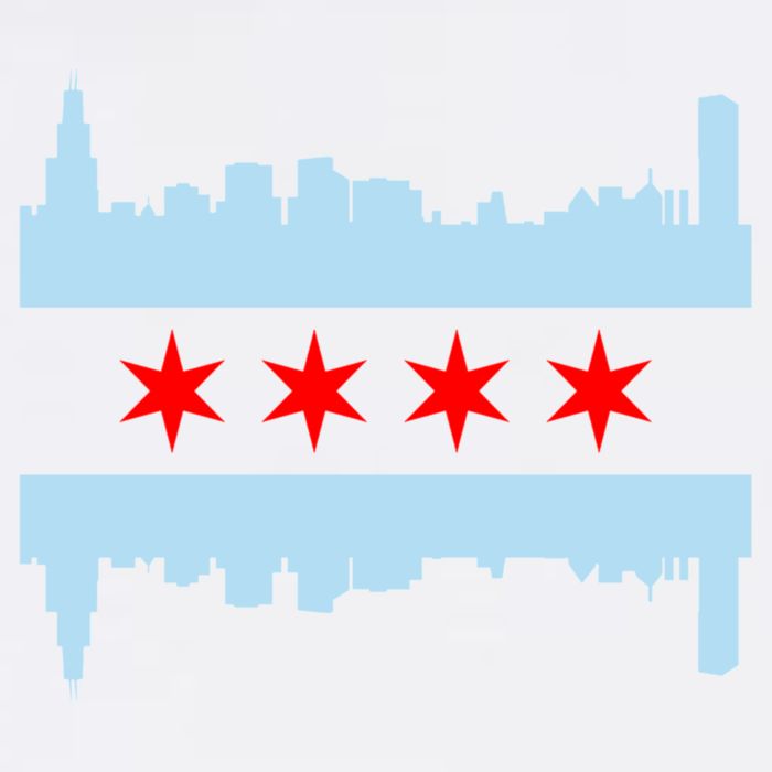 Chicago Flag Skyline Wool Snapback Cap
