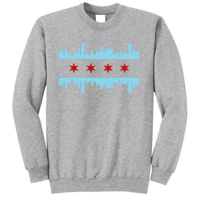 Chicago Flag Skyline Pride Illinois Vintage Tall Sweatshirt