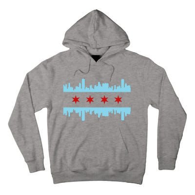 Chicago Flag Skyline Pride Illinois Vintage Tall Hoodie