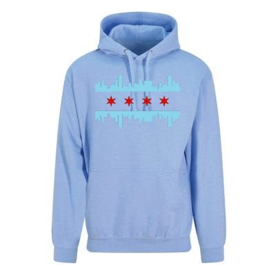 Chicago Flag Skyline Pride Illinois Vintage Unisex Surf Hoodie