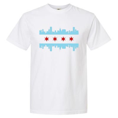 Chicago Flag Skyline Pride Illinois Vintage Garment-Dyed Heavyweight T-Shirt