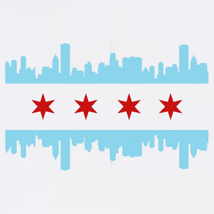Chicago Flag Skyline Pride Illinois Vintage Doggie Tank