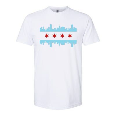 Chicago Flag Skyline Pride Illinois Vintage Softstyle® CVC T-Shirt