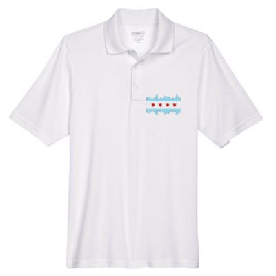 Chicago Flag Skyline Pride Illinois Vintage Men's Origin Performance Piqué Polo