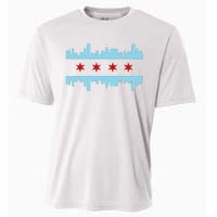 Chicago Flag Skyline Pride Illinois Vintage Cooling Performance Crew T-Shirt