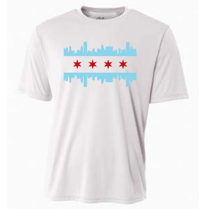 Chicago Flag Skyline Pride Illinois Vintage Cooling Performance Crew T-Shirt