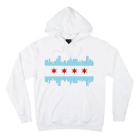 Chicago Flag Skyline Pride Illinois Vintage Hoodie