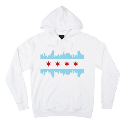 Chicago Flag Skyline Pride Illinois Vintage Hoodie