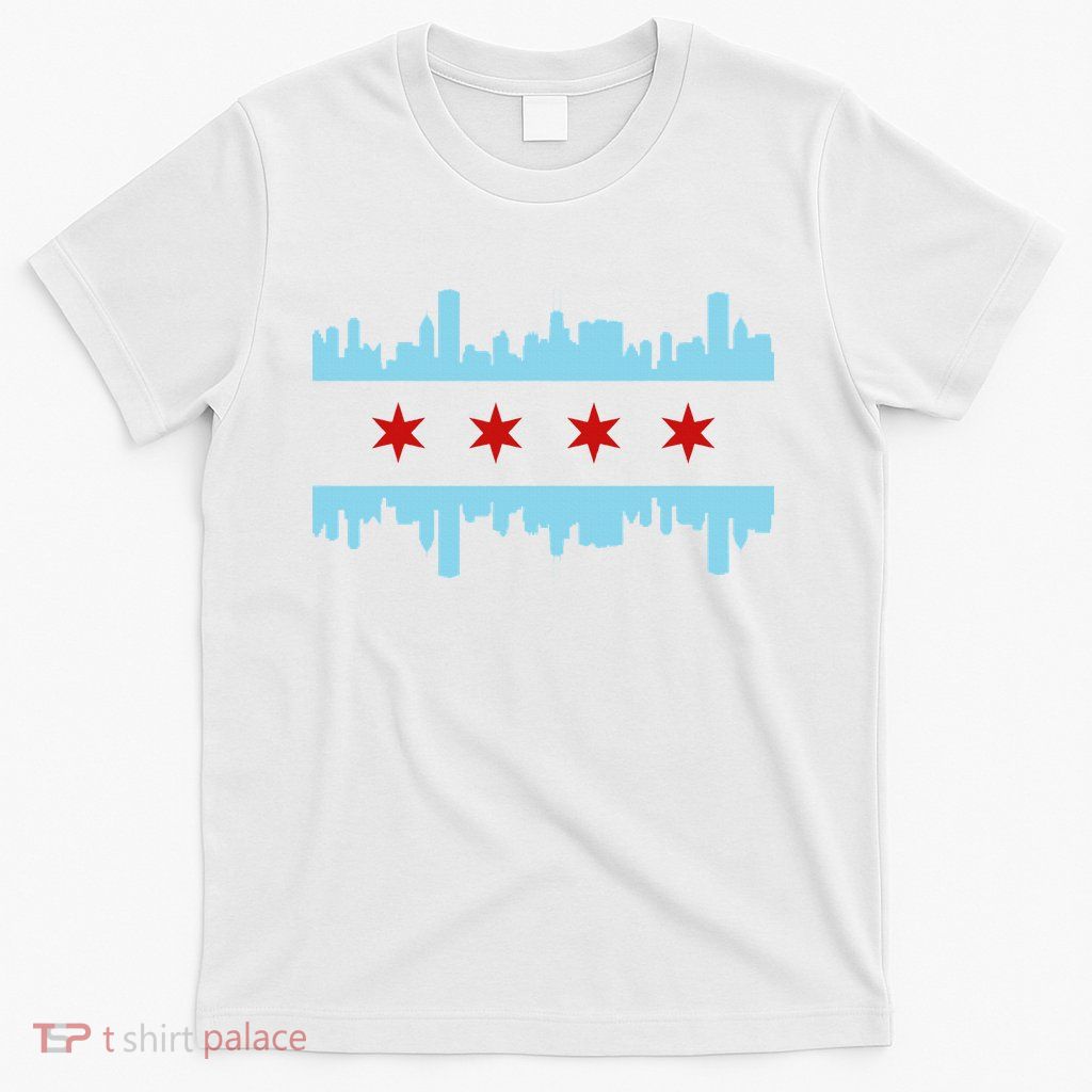 Chicago Flag Skyline Pride Illinois Vintage T-Shirt
