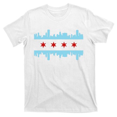 Chicago Flag Skyline Pride Illinois Vintage T-Shirt