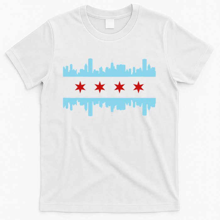 Chicago Flag Skyline Pride Illinois Vintage T-Shirt