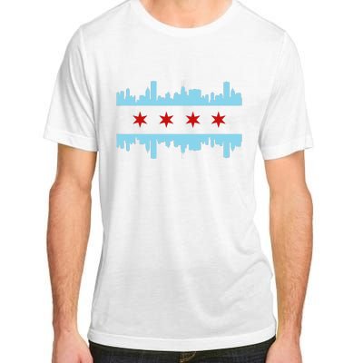 Chicago Flag Skyline Pride Illinois Vintage Adult ChromaSoft Performance T-Shirt