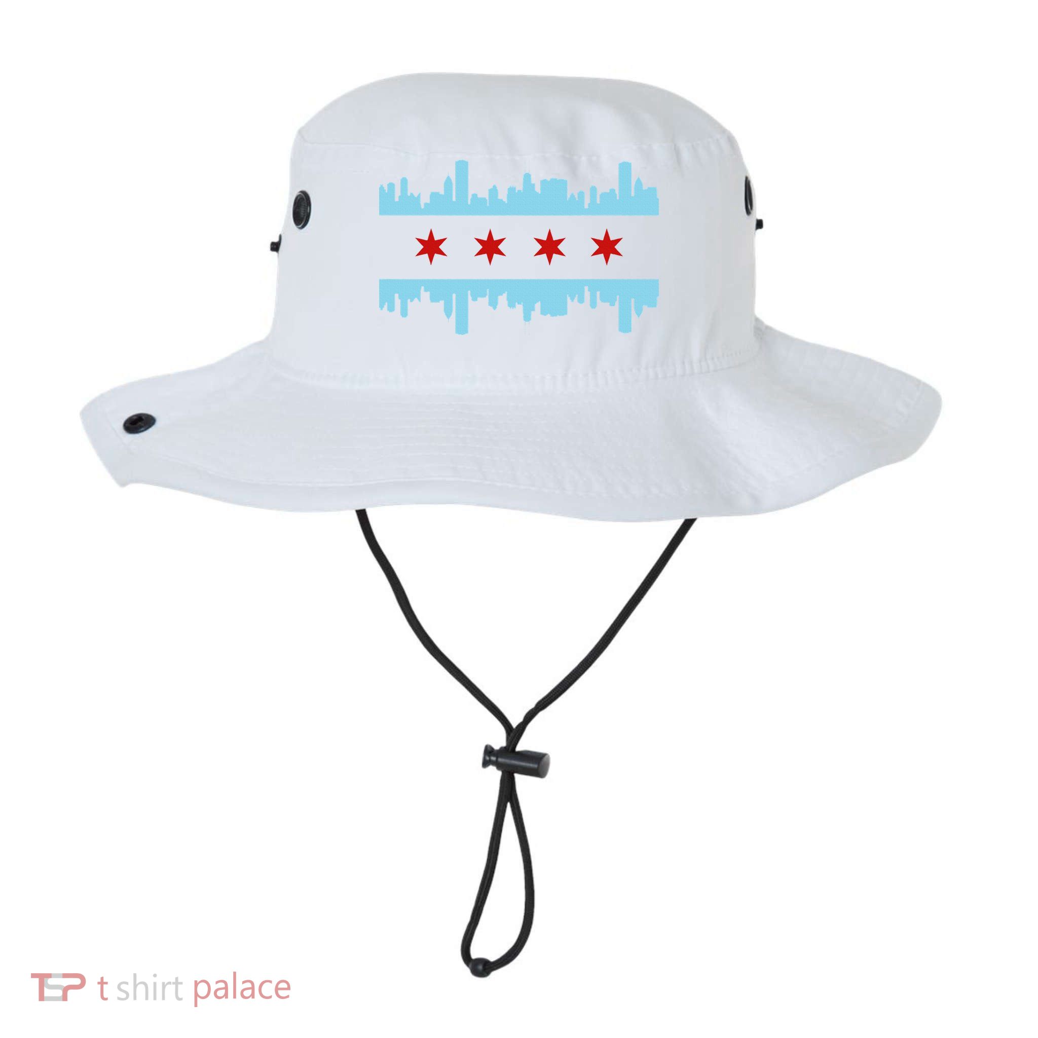 Chicago Flag Skyline Pride Illinois Vintage Bucket Hat