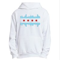 Chicago Flag Skyline Pride Illinois Vintage Urban Pullover Hoodie