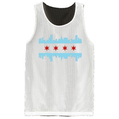 Chicago Flag Skyline Pride Illinois Vintage Mesh Reversible Basketball Jersey Tank