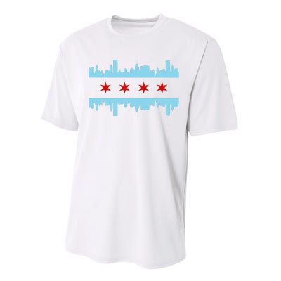 Chicago Flag Skyline Pride Illinois Vintage Performance Sprint T-Shirt