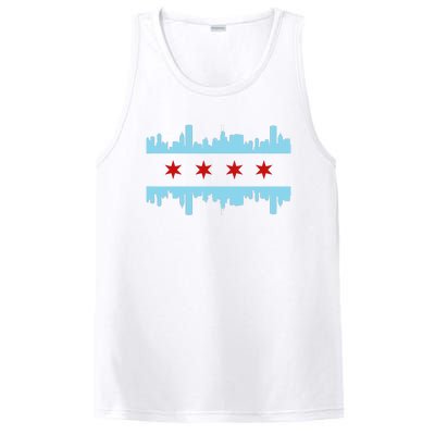 Chicago Flag Skyline Pride Illinois Vintage PosiCharge Competitor Tank