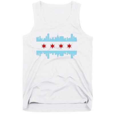 Chicago Flag Skyline Pride Illinois Vintage Tank Top