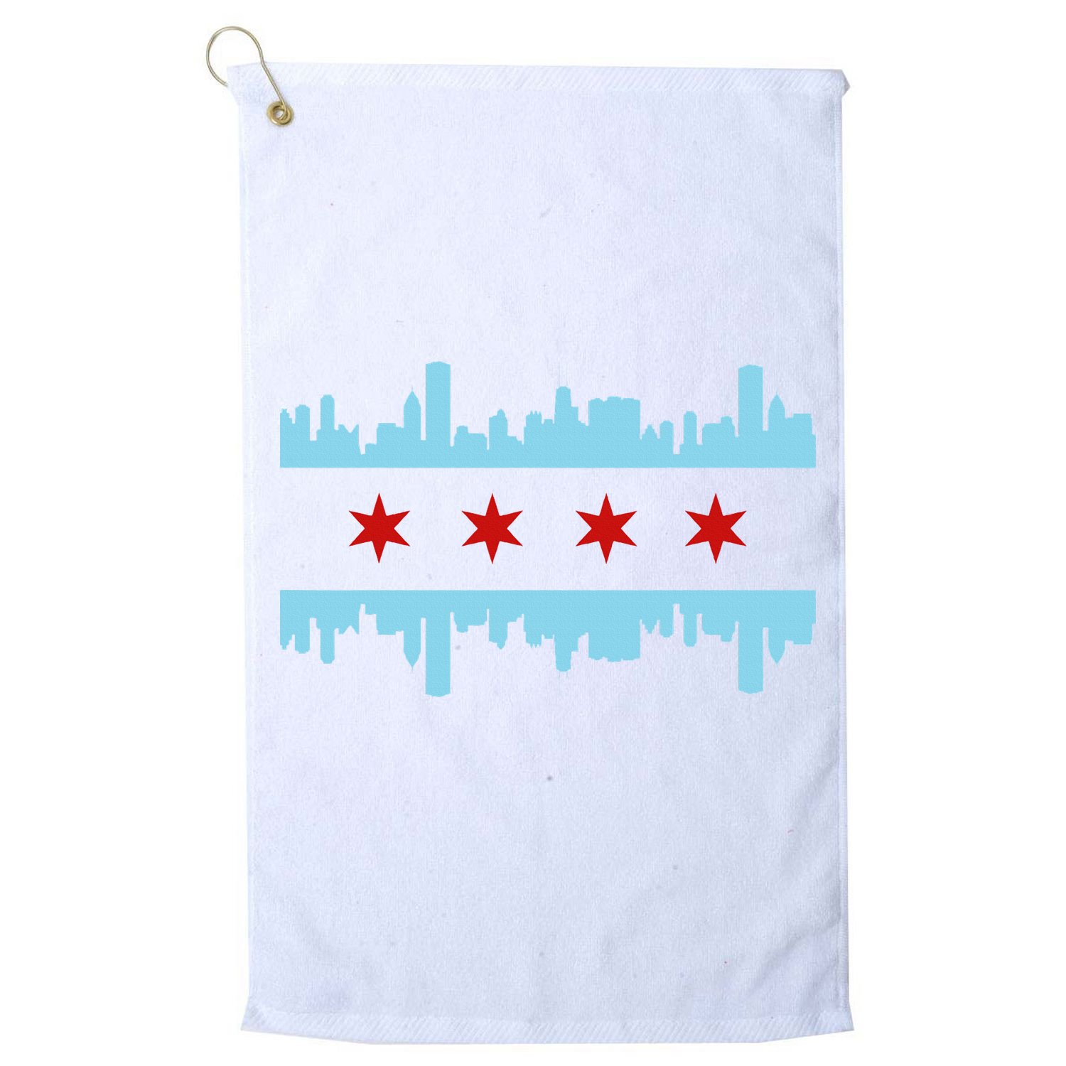 Chicago Flag Skyline Pride Illinois Vintage Golf Towel