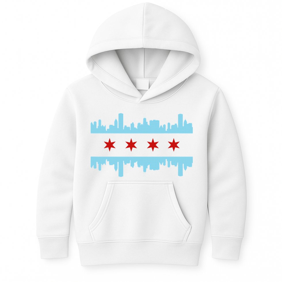 Chicago Flag Skyline Pride Illinois Vintage Kids Hoodie