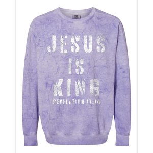 Christianity Faith Savior Almighty Lord Jesus Is King Colorblast Crewneck Sweatshirt