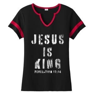 Christianity Faith Savior Almighty Lord Jesus Is King Ladies Halftime Notch Neck Tee