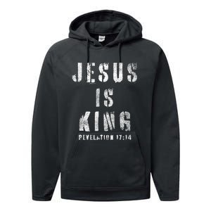 Christianity Faith Savior Almighty Lord Jesus Is King Performance Fleece Hoodie