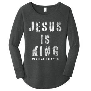 Christianity Faith Savior Almighty Lord Jesus Is King Women's Perfect Tri Tunic Long Sleeve Shirt