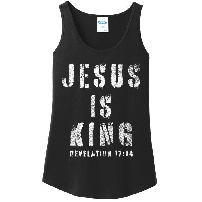 Christianity Faith Savior Almighty Lord Jesus Is King Ladies Essential Tank